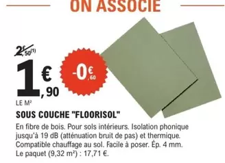 Sous Couche "floorisol" offre à 1,9€ sur E.Leclerc Brico