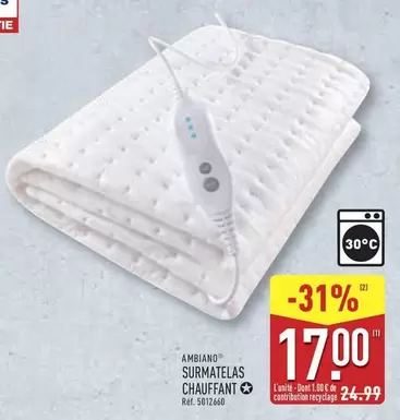 Surmatelas Chauffant offre à 17€ sur Aldi