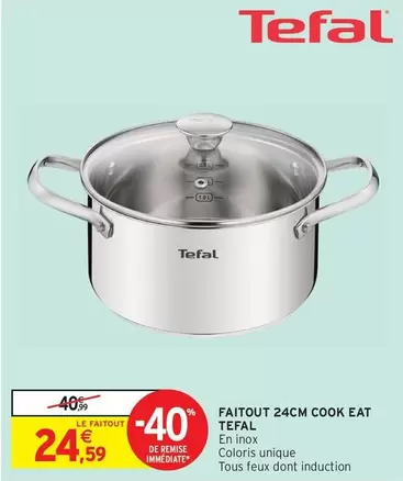 Tefal - Faitout 24cm Cook Eat offre à 24,59€ sur Intermarché