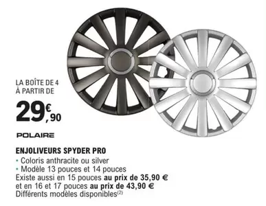 Polaire - Enjoliveurs Spyder Pro offre à 29,9€ sur E.Leclerc L'Auto