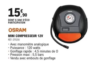 Osram - Mini Compresseur 12V offre à 15,9€ sur E.Leclerc L'Auto