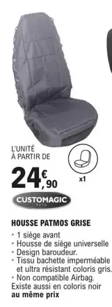 Customagic - Housse Patmos Grise offre à 24,9€ sur E.Leclerc L'Auto