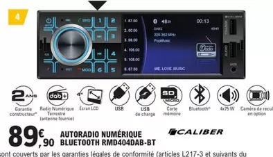 Caliber - Autoradio Numérique Bluetooth Rmd404dab-bt offre à 89,9€ sur E.Leclerc L'Auto