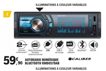 Caliber - Autoradio Numérique Bluetooth Rmd057dab offre à 59,9€ sur E.Leclerc L'Auto