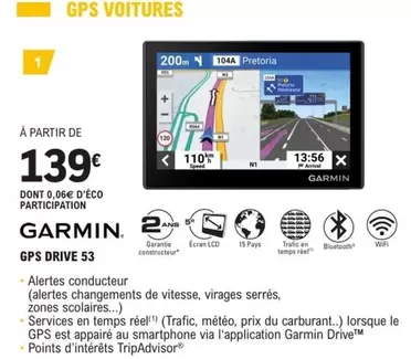 Garmin - GPS Drive 53 offre à 139€ sur E.Leclerc L'Auto