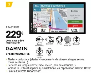 Garmin - GPS Drivesmart66 offre à 229€ sur E.Leclerc L'Auto