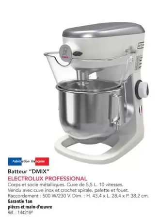 Electrolux - Batteur  "DMIX" offre sur Metro