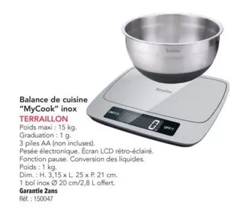 Balance De Cuisine "mycook" Inox offre sur Metro