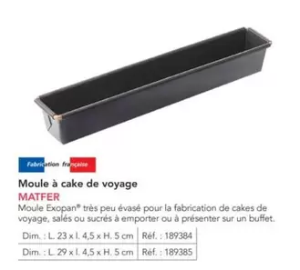Matfer - Moule À Cake De Voyage  offre sur Metro