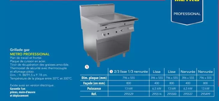 Metro Professional - Grillade Gaz offre sur Metro