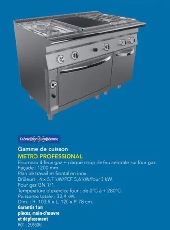 Metro Professional - Gamme De Cuisson offre sur Metro