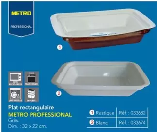 Plat Rectangulaire offre sur Metro