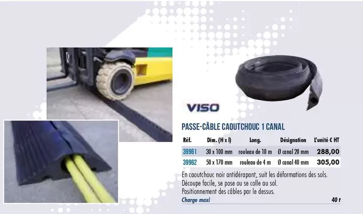 Viso - Passe-Câble Caoutchouc 1 Canal offre à 288€ sur Master Pro