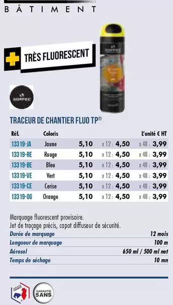 Traceur De Chantier Fluo Tp offre à 3,99€ sur Master Pro