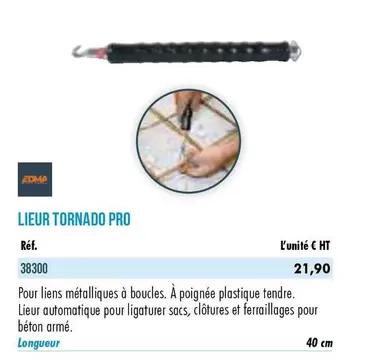 Edma - Lieu Tornado Pro offre à 21,9€ sur Master Pro