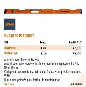 Edma - Niveau De Plaquiste offre à 75€ sur Master Pro