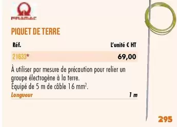 Pramac - Piquet De Terre offre à 69€ sur Master Pro