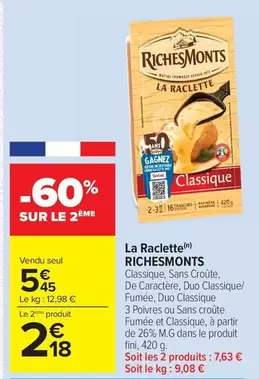 RichesMonts - La Raclette offre à 5,45€ sur Carrefour Market