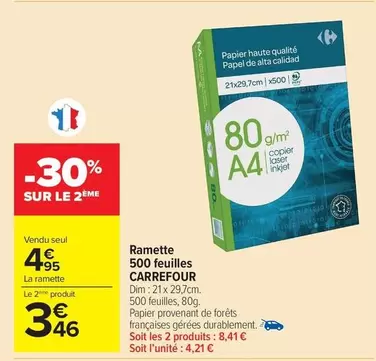 Carrefour - Ramette 500 Feuilles offre à 4,95€ sur Carrefour Market