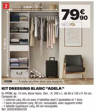 Dim - Kit Dressing Blanc "Adela" offre à 79,9€ sur Brico Dépôt