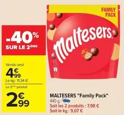 Maltesers -  "family Pack" offre à 4,99€ sur Carrefour Contact