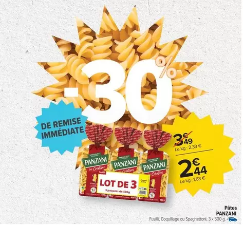 Panzani - Pâtes offre à 2,44€ sur Carrefour Contact