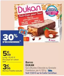 TOUS - Barres offre à 3,56€ sur Carrefour Contact