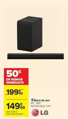 LG - Barre De Son offre à 149,99€ sur Carrefour Contact