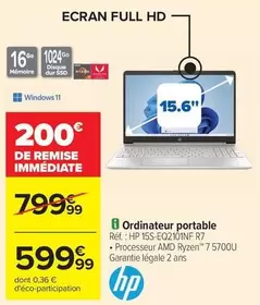 HP - Ordinateur Portable offre à 599,99€ sur Carrefour Contact