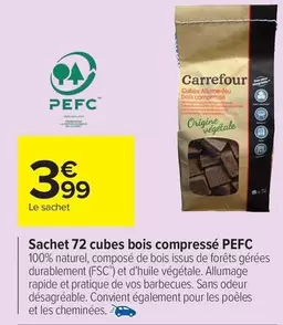 Carrefour - Sachet 72 Cubes Bois Compressé offre à 3,99€ sur Carrefour Market