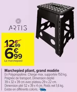 Artis - Marchepied Pliant, Grand Modèle offre à 6,99€ sur Carrefour Market