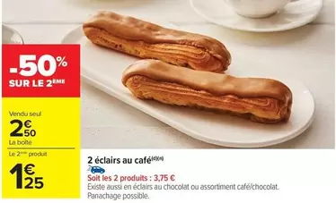 2 Éclairs Au Café offre à 2,5€ sur Carrefour Express