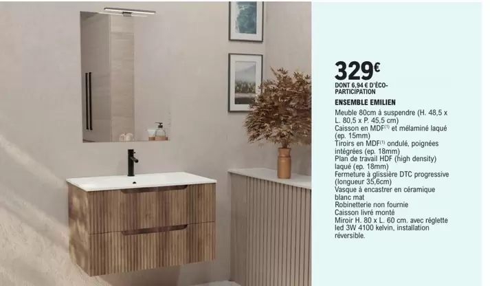 Ensemble Emilien offre à 329€ sur E.Leclerc Brico