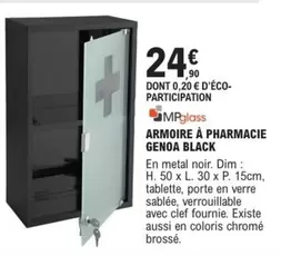 Mpglass - Armoire À Pharmacie Genoa Black offre à 24,9€ sur E.Leclerc Brico