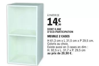 Meuble 2 Cases offre à 14,9€ sur E.Leclerc Brico