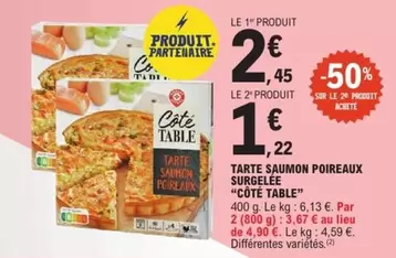 Tarte Saumon Poireaux Surgelée offre à 2,45€ sur E.Leclerc