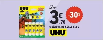 Uhu - 6 Bâtons De Colle offre à 3,7€ sur E.Leclerc