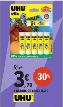 Uhu - 6 Bâtons De Colle offre à 3,7€ sur E.Leclerc