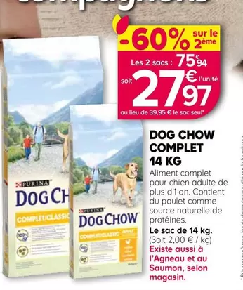 Purina - Dog Chow Complet offre à 27,97€ sur Kiriel