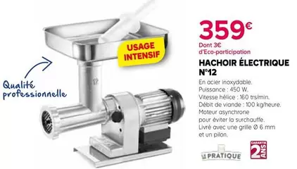 Hachoir Électrique N°12 offre à 359€ sur Kiriel