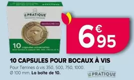 Le Pratique - 10 Capsules Pour Bocaux À Vis offre à 6,95€ sur Kiriel