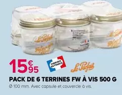 Le Parfait - Pack De 6 Terrines Fw À Vis offre à 15,95€ sur Kiriel