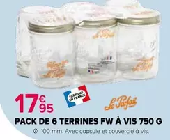 Le Parfait - Pack De 6 Terrines Fw À Vis offre à 17,95€ sur Kiriel