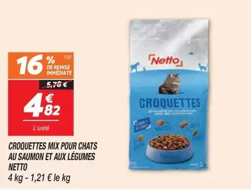 Mix - Croquettes  Pour Chats Au Saumon Et Aux Légumes offre à 4,82€ sur Netto