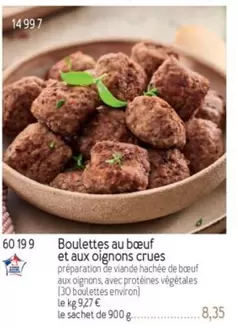 Boulettes Au Boeuf Et Aux Oignons Crues offre sur Picard