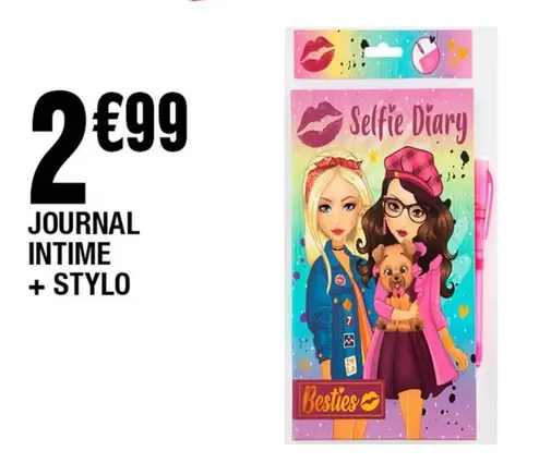 Journal Intime + Stylo offre à 2,99€ sur La Foir'Fouille