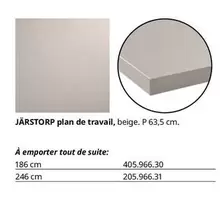 JÁRSTORP plan de travail, 26 cm offre sur IKEA