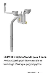 LILLVIKEN SPPHONEDATE Avec Raccords Pour Lave-Vaisselle Et Lave-linge offre sur IKEA