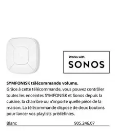 Symfonisk Télécommande Volume offre sur IKEA