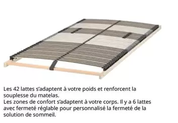 Les 42 Lattes S'adaaptent À Votre Poids Et Renoforcent La Soupesse Du Matelas offre sur IKEA